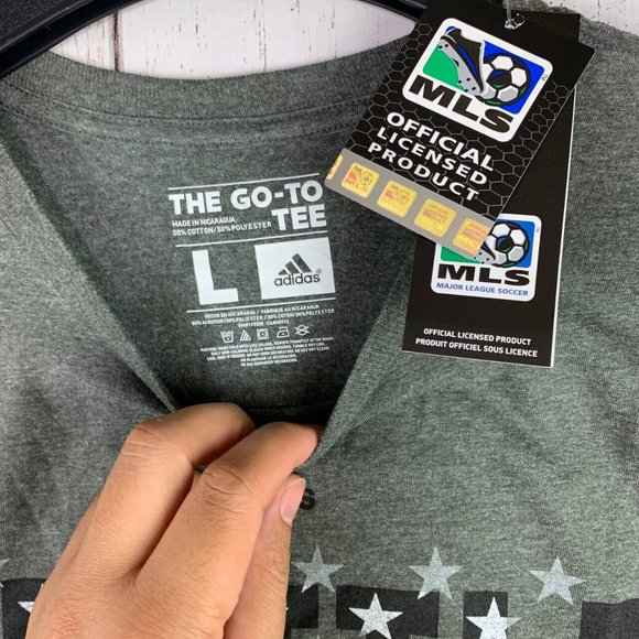 Seattle Sounders FC MLS Adidas Large Gray Tshirt‎ New Men - Picture 3 of 6